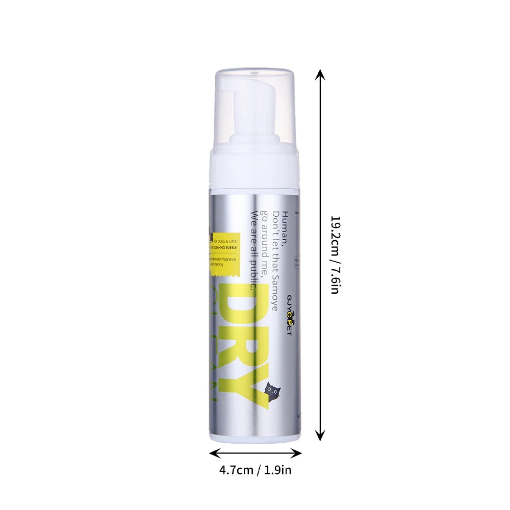 Pet Paw Cleaner Foam - No-Rinse Waterless Gentle Lick-Safe, Plant Extracts Soothing Moisturizing with Soft Brush for Cats Dogs