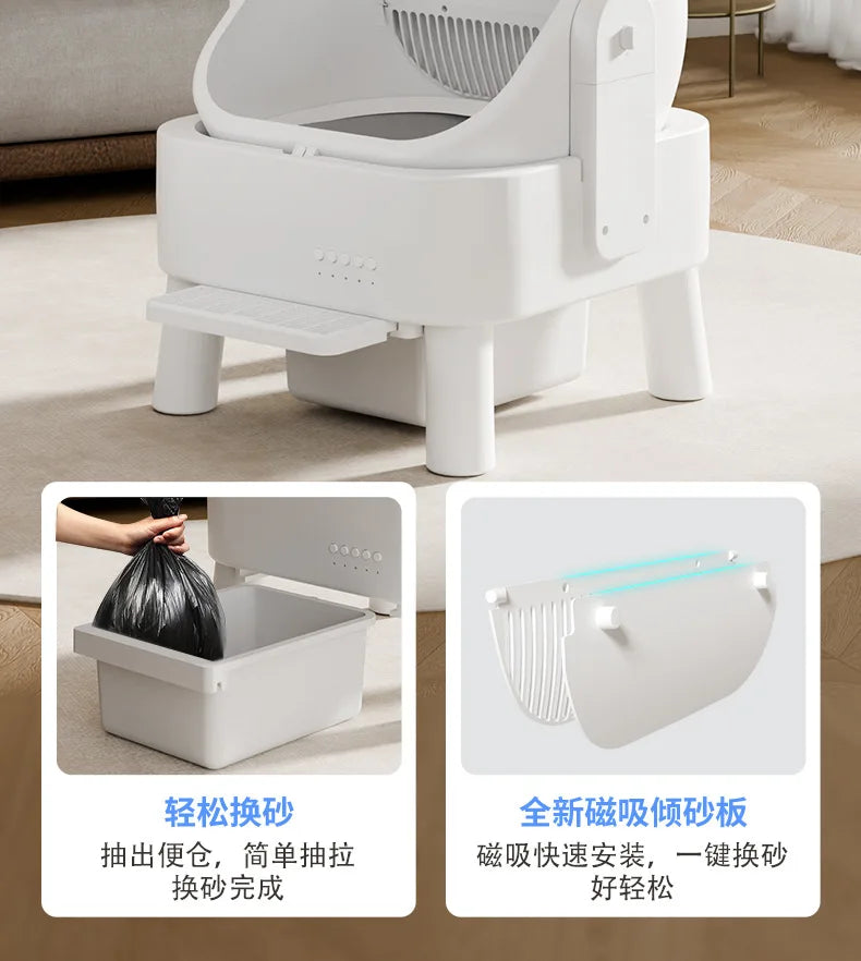 Fully Automatic Intelligent Cat Litter Box Fully Enclosed Large Electric Cat Toilet Automatic Cleaning and Pooping Shovel