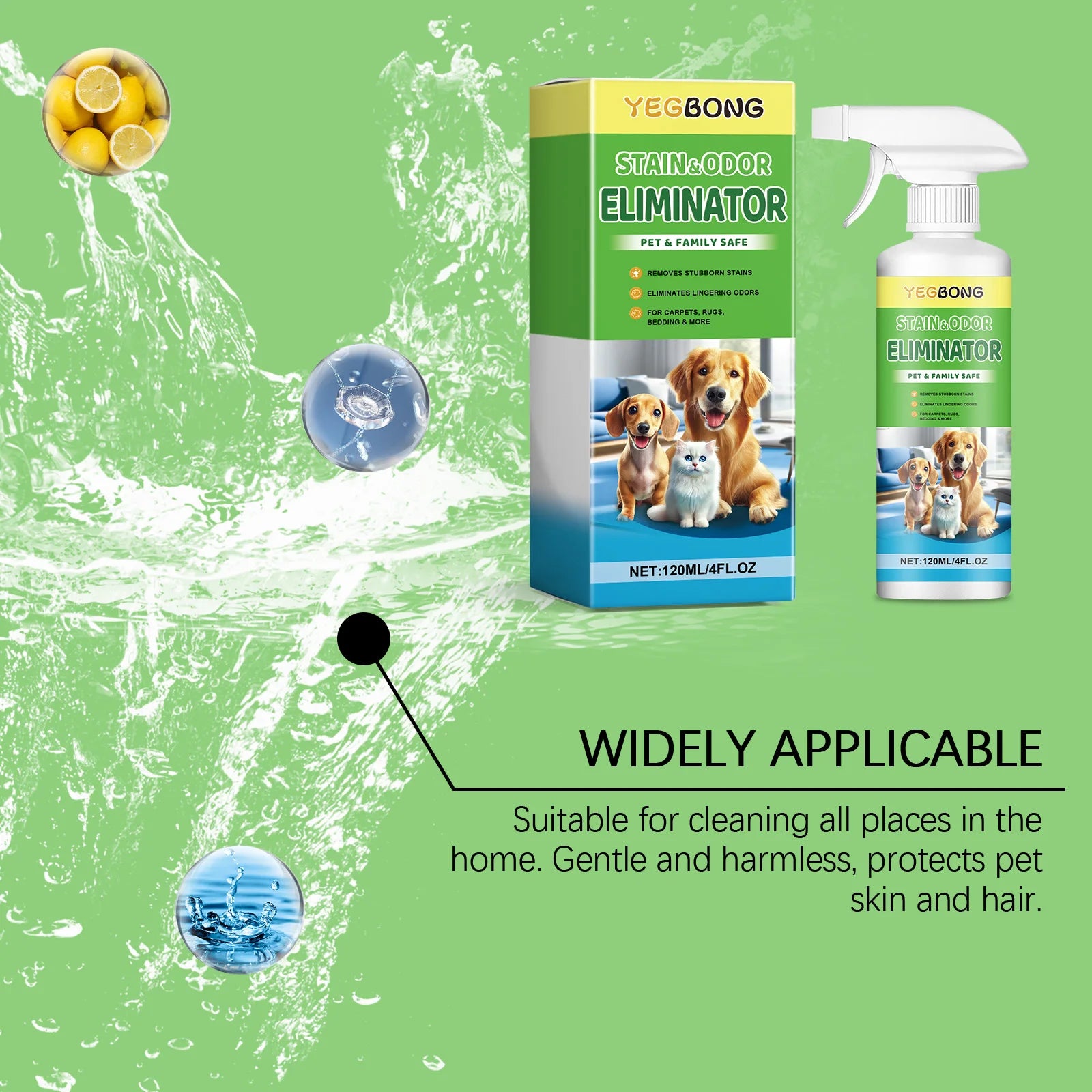 Pet Stain Remover Deep Cleaning Easily Dissolve Stubborn Urine Stains Eliminate Odor Restore Home Freshness Pet-Friendly Cleaner