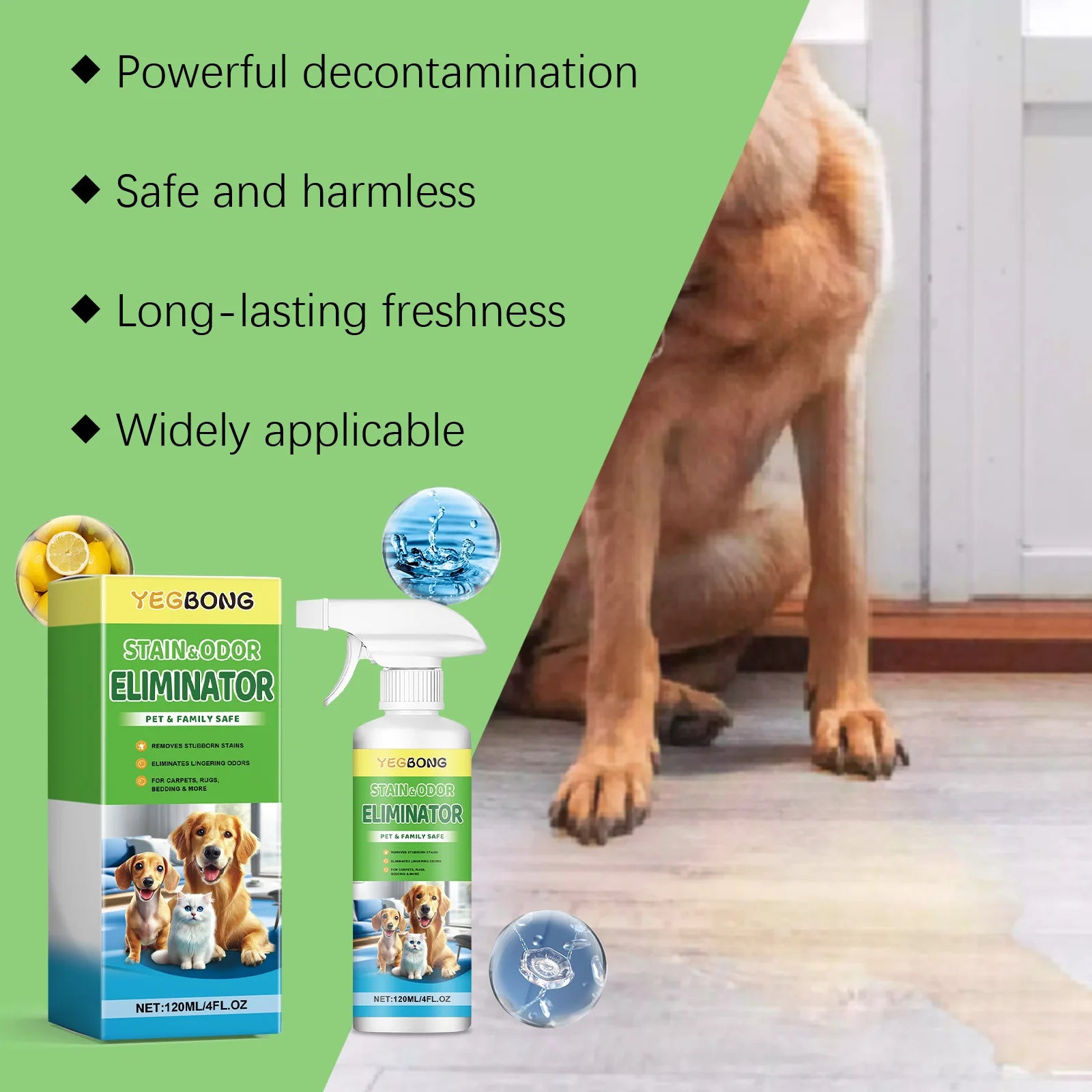 Pet Stain Remover Deep Cleaning Easily Dissolve Stubborn Urine Stains Eliminate Odor Restore Home Freshness Pet-Friendly Cleaner