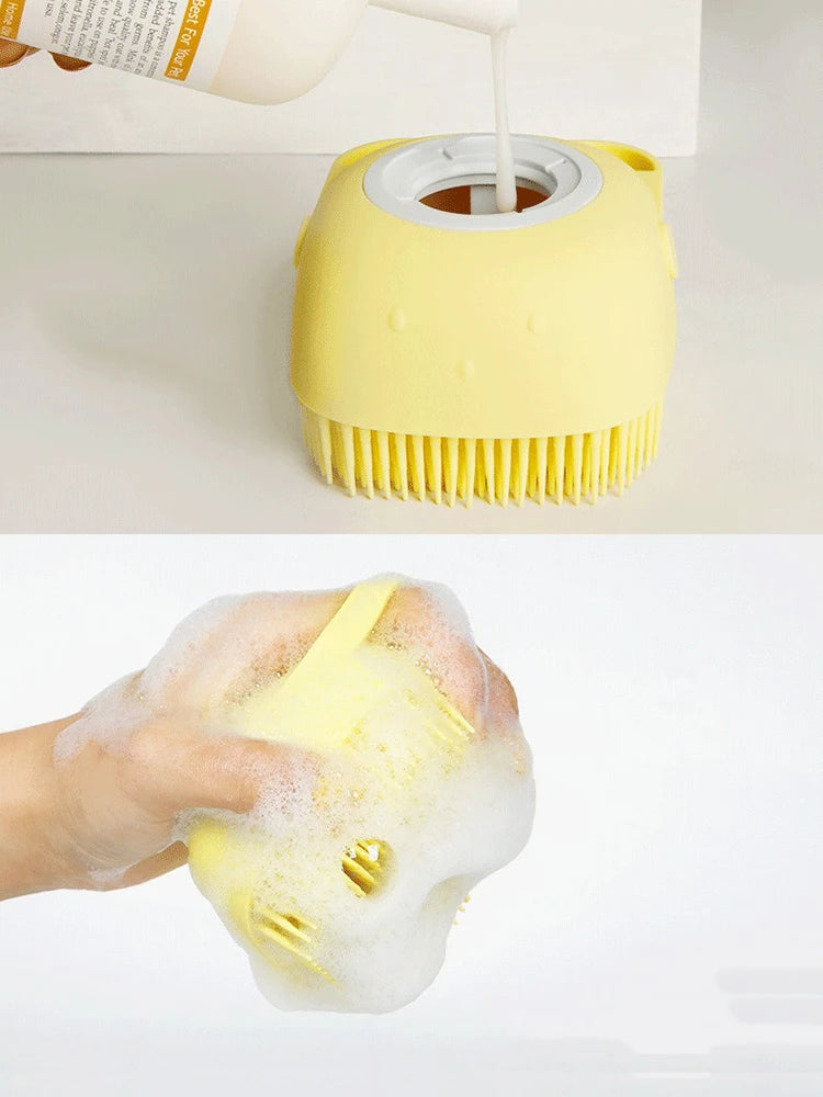 Pet Bath Massage Gloves Soft Safety Silicone For Puppy Dog Cat Grooming Bathroom Tools Mascotas Accessories
