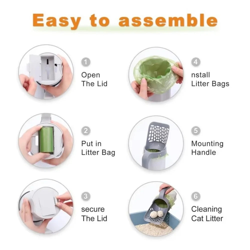 Practical Cat Litter Box Dedicated Shovel Efficient Cat Litter Scoop Filter Clean Poop Shovel Household Pet Cat Cleaning Supplie