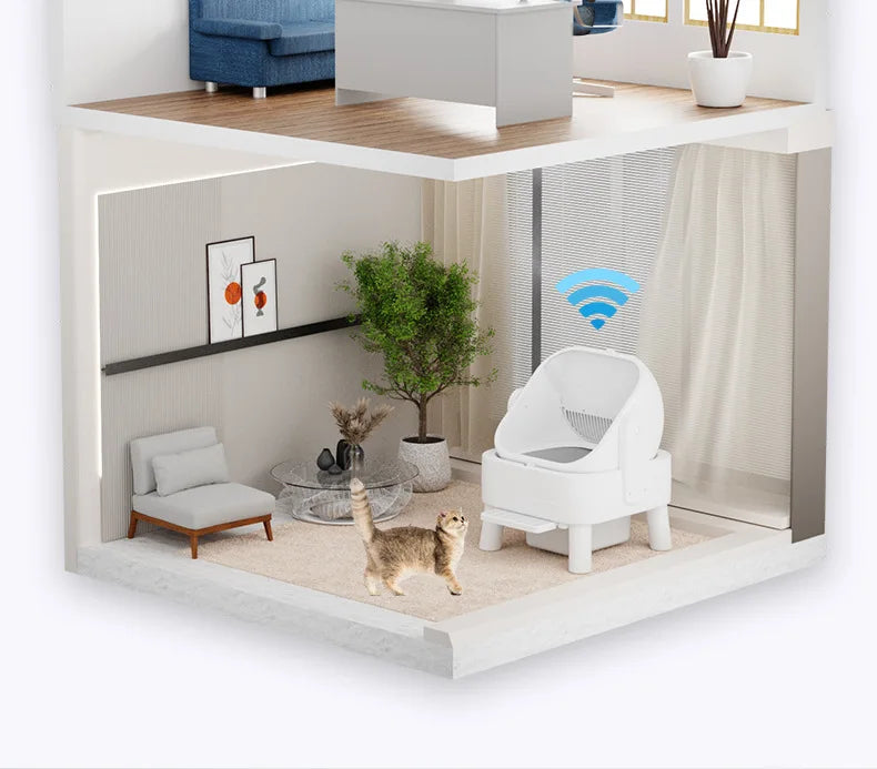 Fully Automatic Intelligent Cat Litter Box Fully Enclosed Large Electric Cat Toilet Automatic Cleaning and Pooping Shovel